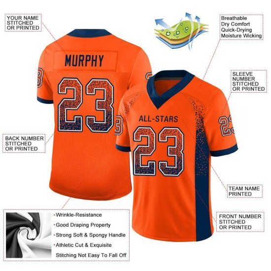 Orange Mesh Football Navy-White Fashion Custom Jersey Drift Orange Mesh Football Navy-White Fashion Custom Jersey Drift