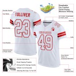 White Authentic White-Red Football Mesh Custom Jersey White Authentic White-Red Football Mesh Custom Jersey