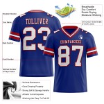 White-Red Jersey Mesh Royal Football Custom Authentic White-Red Jersey Mesh Royal Football Custom Authentic
