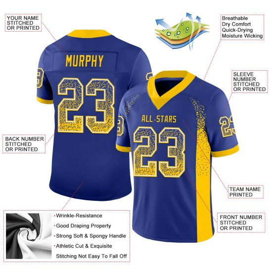 Fashion Royal Custom Drift Jersey Mesh Yellow-White Football Fashion Royal Custom Drift Jersey Mesh Yellow-White Football