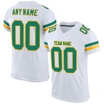 Kelly Authentic Football Mesh White Jersey Custom Green-Gold Kelly Authentic Football Mesh White Jersey Custom Green-Gold