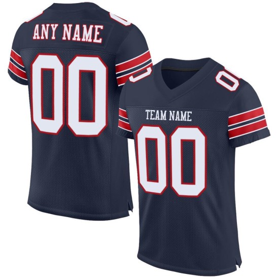 White-Red Navy Mesh Football Authentic Custom Jersey White-Red Navy Mesh Football Authentic Custom Jersey