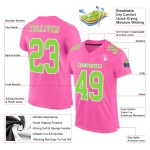 Custom Neon Green-White Pink Jersey Authentic Mesh Football Custom Neon Green-White Pink Jersey Authentic Mesh Football