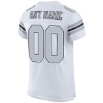 Mesh Custom Football Authentic White Jersey Silver-Black Mesh Custom Football Authentic White Jersey Silver-Black