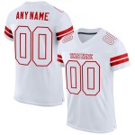 White Authentic White-Red Football Mesh Custom Jersey White Authentic White-Red Football Mesh Custom Jersey