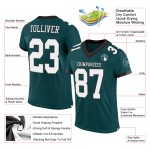 Authentic White Custom Football Jersey Mesh Midnight Green Gray-Black Authentic White Custom Football Jersey Mesh Midnight Green Gray-Black
