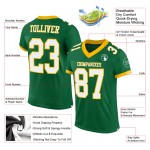 Kelly Custom Green Authentic Mesh Football White-Gold Jersey Kelly Custom Green Authentic Mesh Football White-Gold Jersey