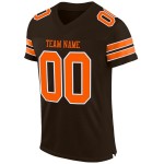 Mesh Jersey Brown Orange-White Custom Authentic Football Mesh Jersey Brown Orange-White Custom Authentic Football