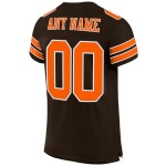 Mesh Jersey Brown Orange-White Custom Authentic Football Mesh Jersey Brown Orange-White Custom Authentic Football
