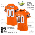 White-Navy Jersey Mesh Authentic Orange Football Custom White-Navy Jersey Mesh Authentic Orange Football Custom