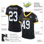 Jersey Authentic White-Gold Throwback Mesh Custom Football Black Jersey Authentic White-Gold Throwback Mesh Custom Football Black