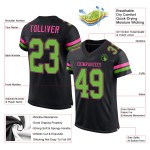 Football Custom Neon Green-Pink Black Jersey Mesh Authentic Football Custom Neon Green-Pink Black Jersey Mesh Authentic