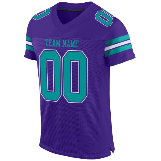 Purple Jersey Custom Aqua-White Mesh Football Authentic Purple Jersey Custom Aqua-White Mesh Football Authentic