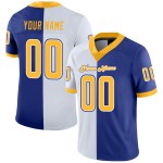Football Jersey Fashion Royal Split Custom Mesh Gold-White Football Jersey Fashion Royal Split Custom Mesh Gold-White