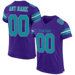 Purple Jersey Custom Aqua-White Mesh Football Authentic Purple Jersey Custom Aqua-White Mesh Football Authentic