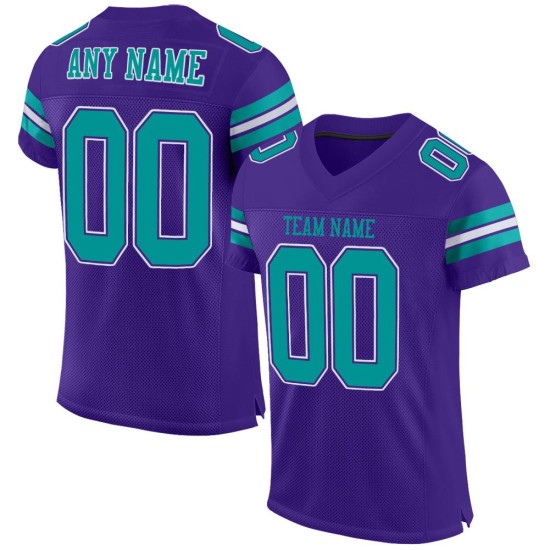 Purple Jersey Custom Aqua-White Mesh Football Authentic Purple Jersey Custom Aqua-White Mesh Football Authentic