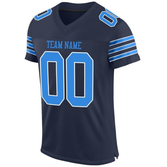 Blue-White Jersey Powder Mesh Custom Football Navy Authentic Blue-White Jersey Powder Mesh Custom Football Navy Authentic