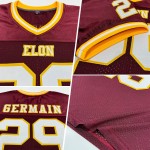 Jersey Mesh Custom White-Gold Authentic Burgundy Football Throwback Jersey Mesh Custom White-Gold Authentic Burgundy Football Throwback