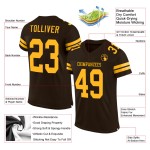 Jersey Football Brown Custom Authentic Mesh Gold Jersey Football Brown Custom Authentic Mesh Gold