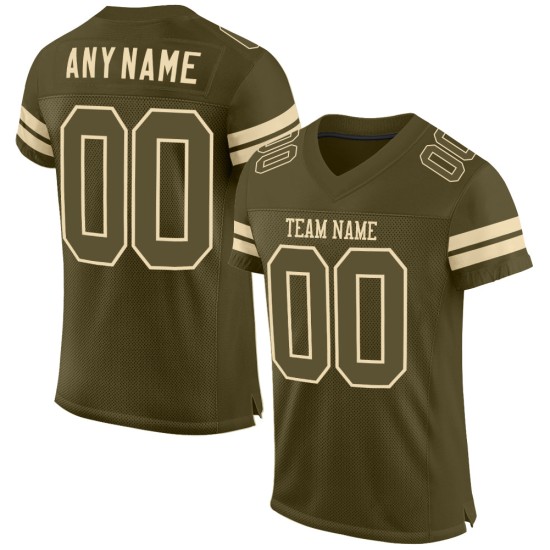 Authentic Jersey Custom Salute To Olive-Cream Mesh Football Olive Service Authentic Jersey Custom Salute To Olive-Cream Mesh Football Olive Service