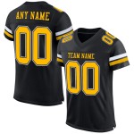Mesh Custom Football Black Jersey Gold-White Authentic Mesh Custom Football Black Jersey Gold-White Authentic