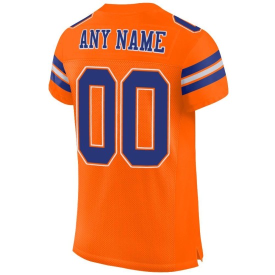 Football Orange Royal-White Mesh Jersey Authentic Custom Football Orange Royal-White Mesh Jersey Authentic Custom