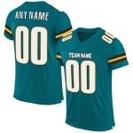 Teal Football Mesh White-Gold Authentic Jersey Custom Teal Football Mesh White-Gold Authentic Jersey Custom
