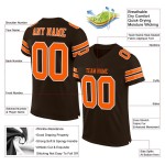 Mesh Jersey Brown Orange-White Custom Authentic Football Mesh Jersey Brown Orange-White Custom Authentic Football