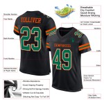 Jersey Custom Mesh Green-Orange Black Football Authentic Kelly