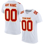 Red-Gold Authentic White Jersey Football Custom Mesh Red-Gold Authentic White Jersey Football Custom Mesh