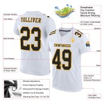 Authentic Jersey White Mesh Custom Football Black-Gold Authentic Jersey White Mesh Custom Football Black-Gold
