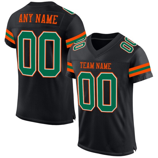 Jersey Custom Mesh Green-Orange Black Football Authentic Kelly