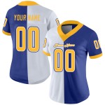 Football Jersey Fashion Royal Split Custom Mesh Gold-White Football Jersey Fashion Royal Split Custom Mesh Gold-White