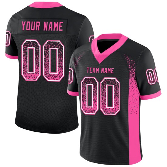 Football Custom Mesh Jersey Pink-White Drift Fashion Black Football Custom Mesh Jersey Pink-White Drift Fashion Black