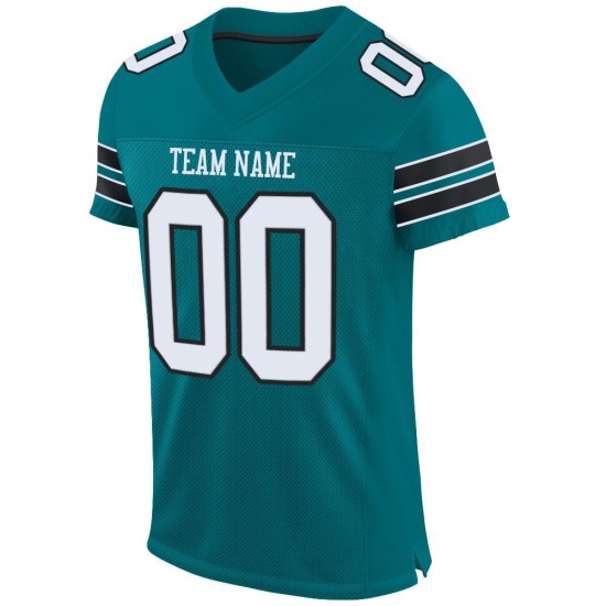 Football Authentic Teal Custom White-Black Mesh Jersey Football Authentic Teal Custom White-Black Mesh Jersey