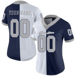 Jersey Custom Navy Football Split Gray-White Mesh Fashion