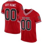 Red Mesh Jersey Black-White Throwback Custom Authentic Football