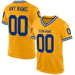 Mesh Jersey Gold Royal-White Throwback Football Authentic Custom Mesh Jersey Gold Royal-White Throwback Football Authentic Custom