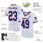 Jersey Royal-Orange Football Authentic White Mesh Throwback Custom Jersey Royal-Orange Football Authentic White Mesh Throwback Custom