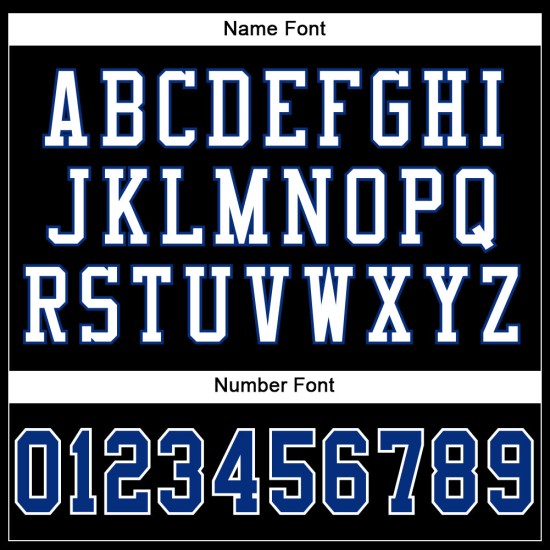 Black Custom Royal-White Football Jersey Authentic Mesh Black Custom Royal-White Football Jersey Authentic Mesh