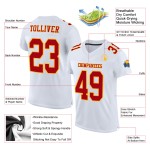 Red-Gold Authentic White Jersey Football Custom Mesh Red-Gold Authentic White Jersey Football Custom Mesh