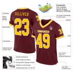 Gold-White Mesh Throwback Burgundy Jersey Authentic Football Custom Gold-White Mesh Throwback Burgundy Jersey Authentic Football Custom