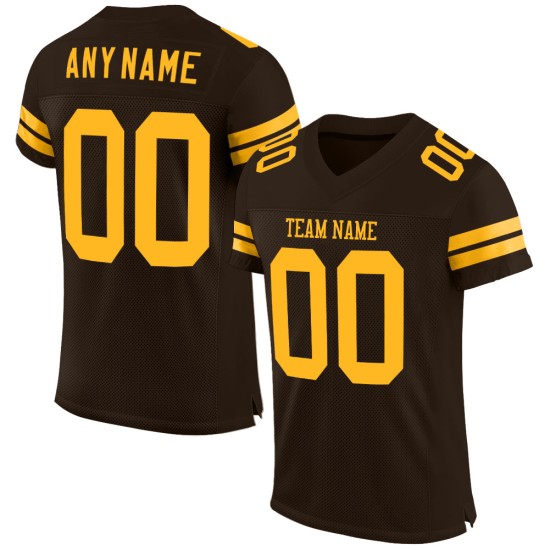 Jersey Football Brown Custom Authentic Mesh Gold Jersey Football Brown Custom Authentic Mesh Gold