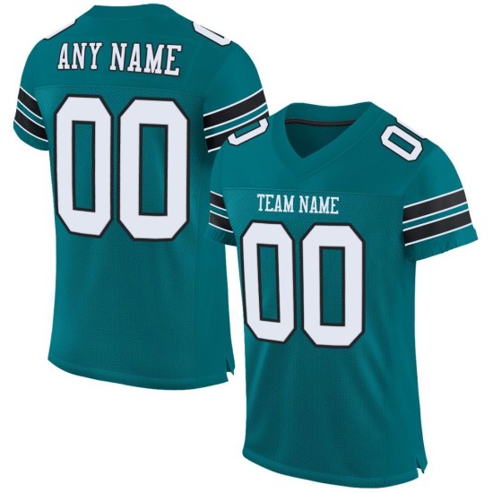 Football Authentic Teal Custom White-Black Mesh Jersey Football Authentic Teal Custom White-Black Mesh Jersey