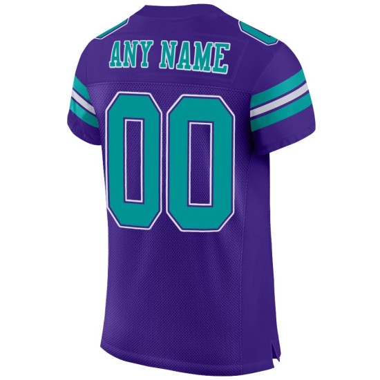 Purple Jersey Custom Aqua-White Mesh Football Authentic Purple Jersey Custom Aqua-White Mesh Football Authentic