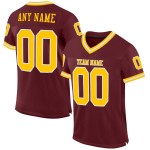 Gold-White Mesh Throwback Burgundy Jersey Authentic Football Custom Gold-White Mesh Throwback Burgundy Jersey Authentic Football Custom