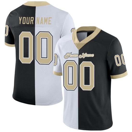 Vegas Split Mesh Fashion Jersey Gold-White Black Football Custom Vegas Split Mesh Fashion Jersey Gold-White Black Football Custom