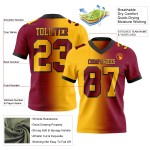 Gradient Gold-Black Maroon Fashion Football Jersey Authentic Custom Mesh Gradient Gold-Black Maroon Fashion Football Jersey Authentic Custom Mesh
