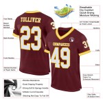 Jersey Mesh Custom White-Gold Authentic Burgundy Football Throwback Jersey Mesh Custom White-Gold Authentic Burgundy Football Throwback
