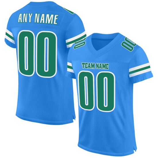 Football Green-White Kelly Jersey Custom Blue Authentic Powder Mesh Football Green-White Kelly Jersey Custom Blue Authentic Powder Mesh
